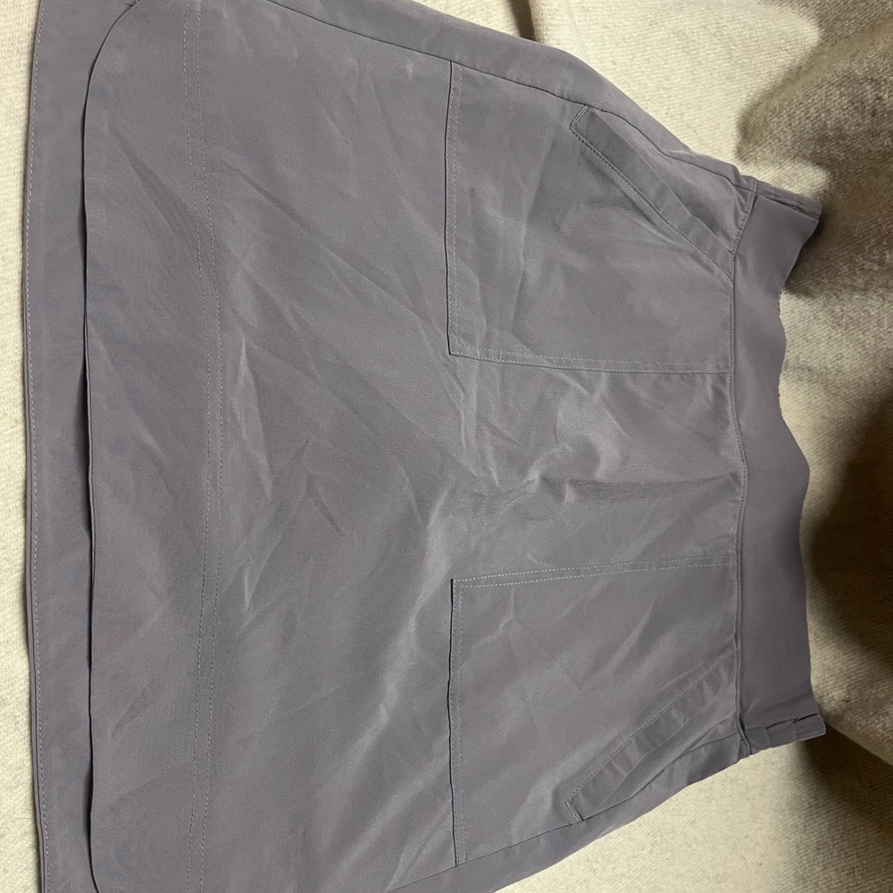 Gray Skirt with Front Pockets